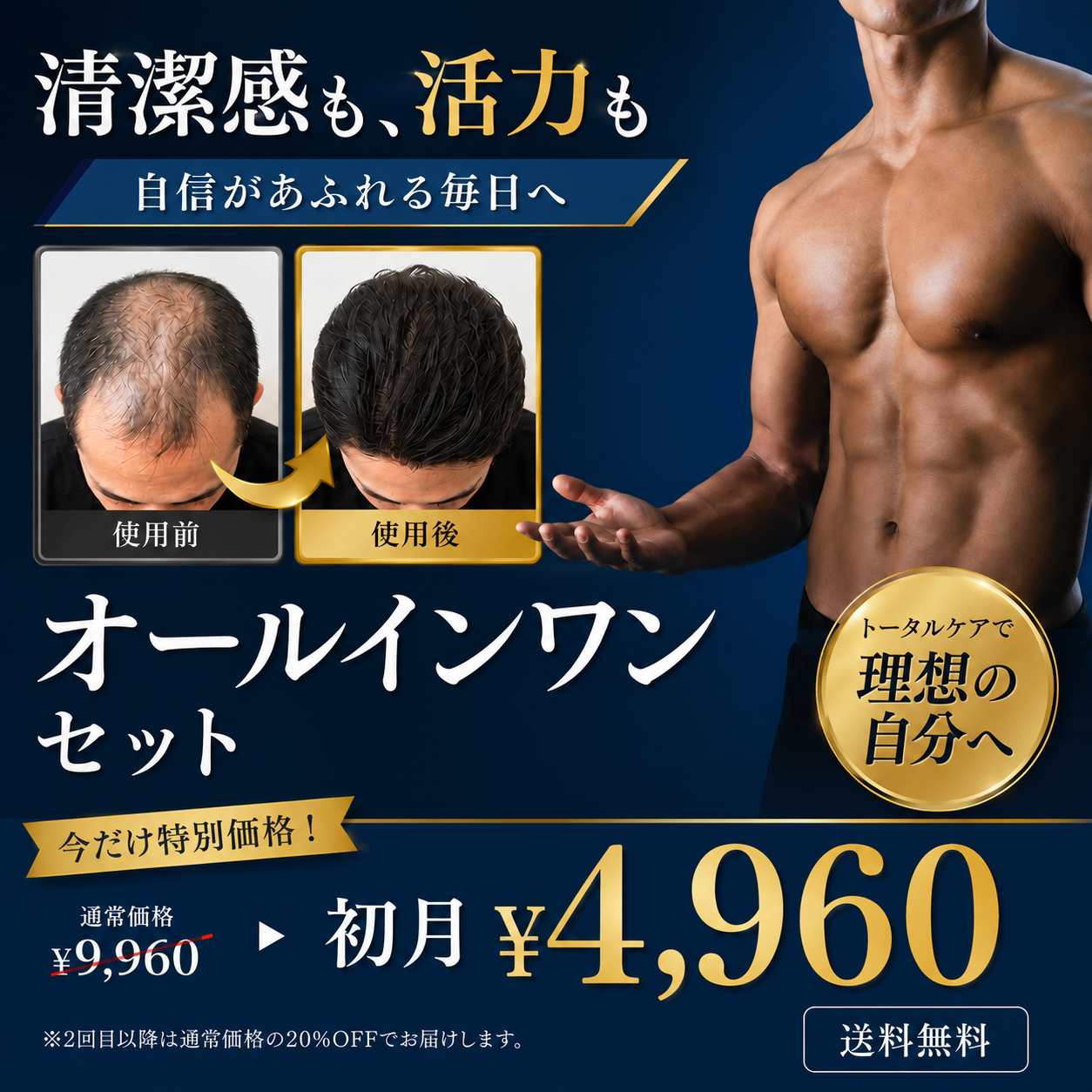 【見た目&機能 UPセット】ミノキシジル&フィナステリド錠剤 × タダラフィル2.5mg