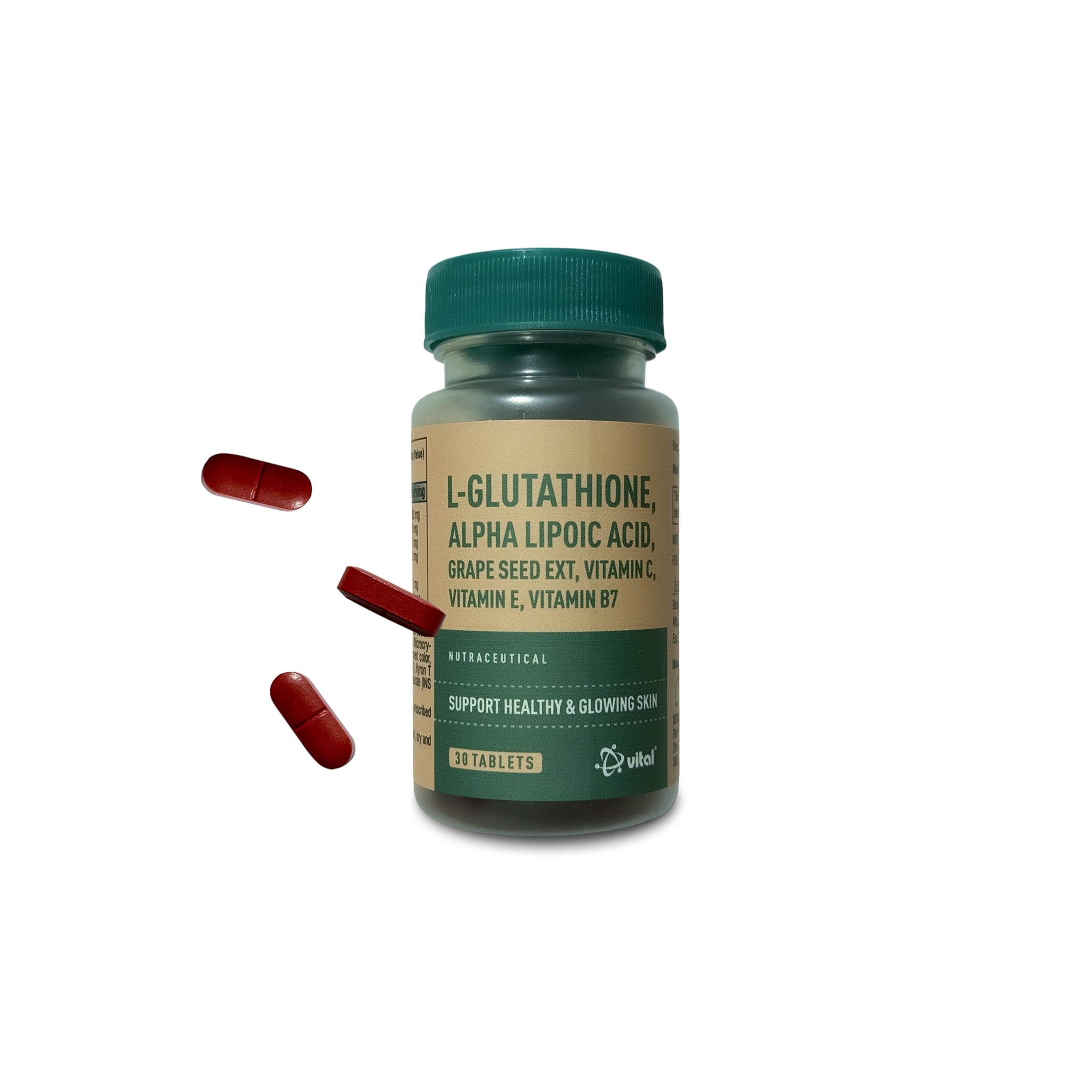 L-Glutathione, Alpha Lipoic Acid, Grape Seed Ext, Vitamin C/E/B7