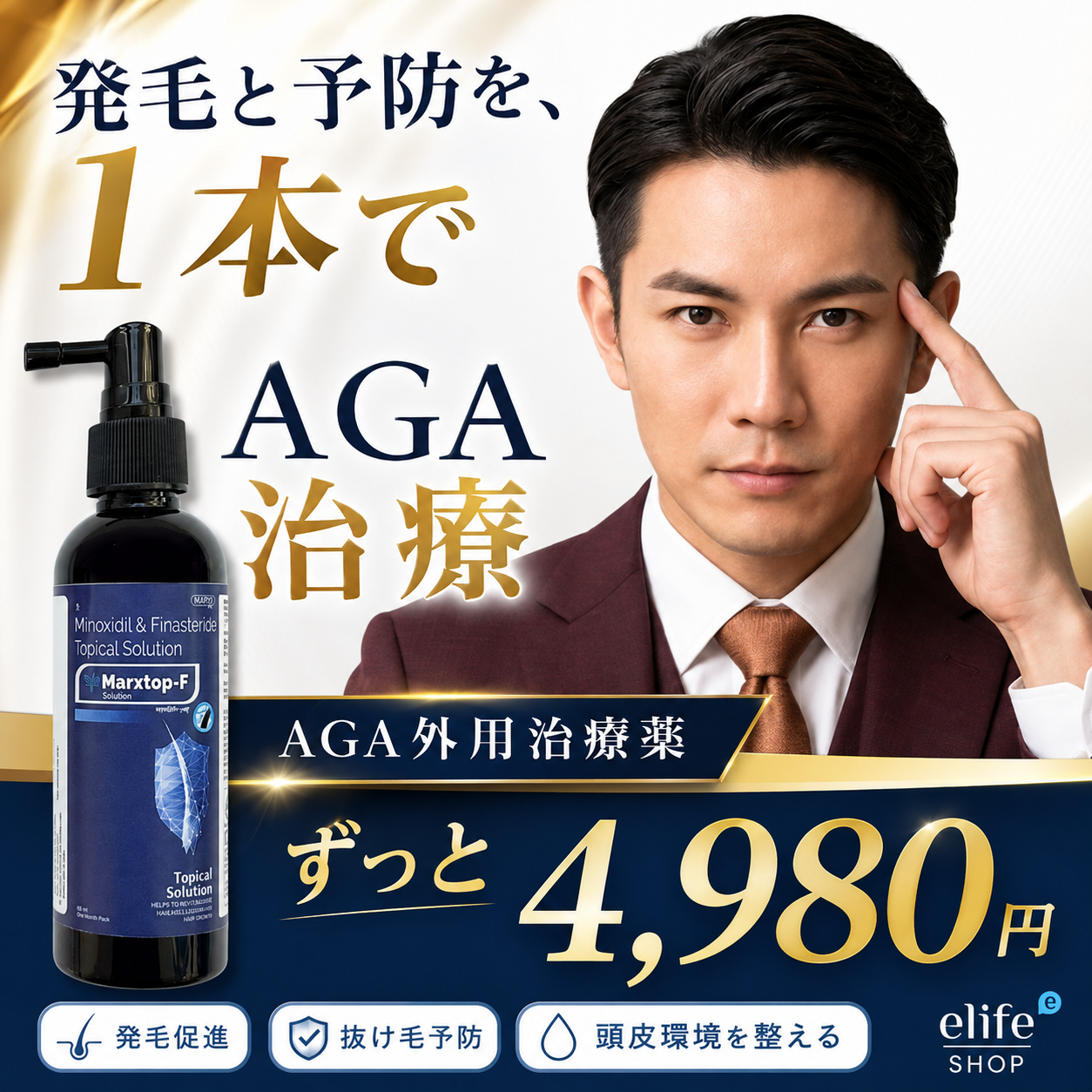 Minoxidil & Finasteride Topical Solution：Marxtop-F