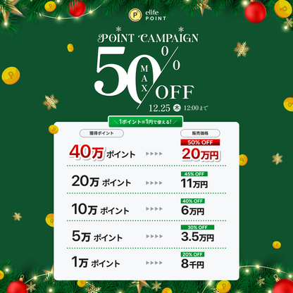 ポイント購入（2025/12/25 正午まで）